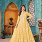 Anaita Yellow Embroidered Net Anarkali Suit