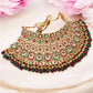Tehzeeb Creations Traditional Designer Kundan Stone Maroon and Green Meenakari Choker Bridal Set | Swadesiicart
