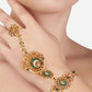 Tehzeeb Creations Traditional Designer Kundan Stone Green Meenakari Choker Bridal Set | Swadesiicart