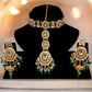 Tehzeeb Creations Traditional Designer Kundan Stone Green Meenakari Choker Bridal Set | Swadesiicart