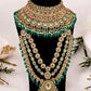 Tehzeeb Creations Traditional Designer Kundan Stone Green Meenakari Choker Bridal Set | Swadesiicart