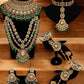 Tehzeeb Creations Traditional Designer Kundan Stone Green Meenakari Choker Bridal Set | Swadesiicart