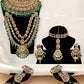 Tehzeeb Creations Traditional Designer Kundan Stone Green Meenakari Choker Bridal Set | Swadesiicart