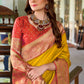 Anaita Yellow Soft Silk Zari Weaving Saree With Blouse Piece