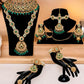 Tehzeeb Creations Traditional Designer Kundan Stone Green Meenakari Choker Bridal Set | Swadesiicart