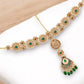 Tehzeeb Creations Traditional Designer Kundan Stone Green Meenakari Choker Bridal Set | Swadesiicart