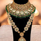 Tehzeeb Creations Traditional Designer Kundan Stone Green Meenakari Choker Bridal Set | Swadesiicart