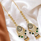 Tehzeeb Creations Traditional Designer Kundan Stone Green Meenakari Choker Bridal Set | Swadesiicart