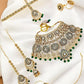 Tehzeeb Creations Traditional Designer Kundan Stone Green Meenakari Choker Bridal Set | Swadesiicart
