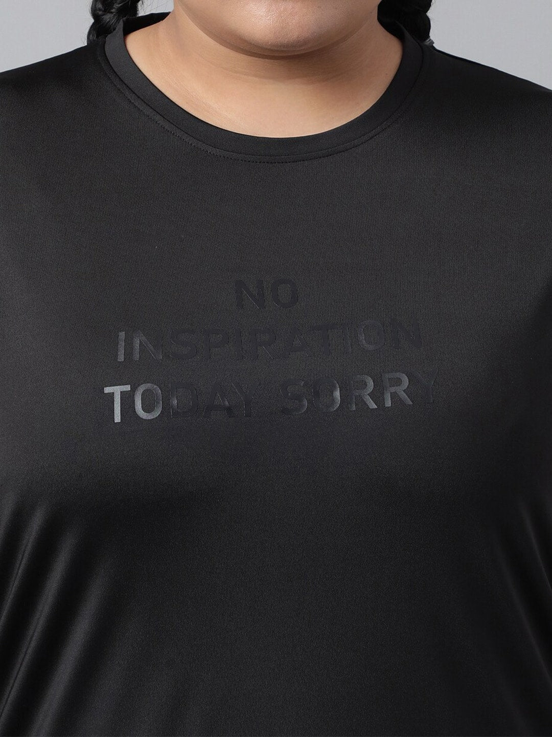MKH Plus Size Typography Printed Dri-FIT Relaxed Fit Drop-Shoulder Sleeves Gym T-shirt - Swadesiicart