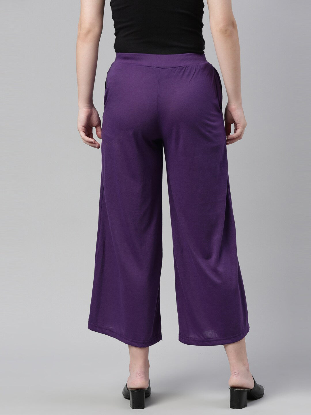 Souchii Women Purple Knitted Palazzos - Swadesiicart
