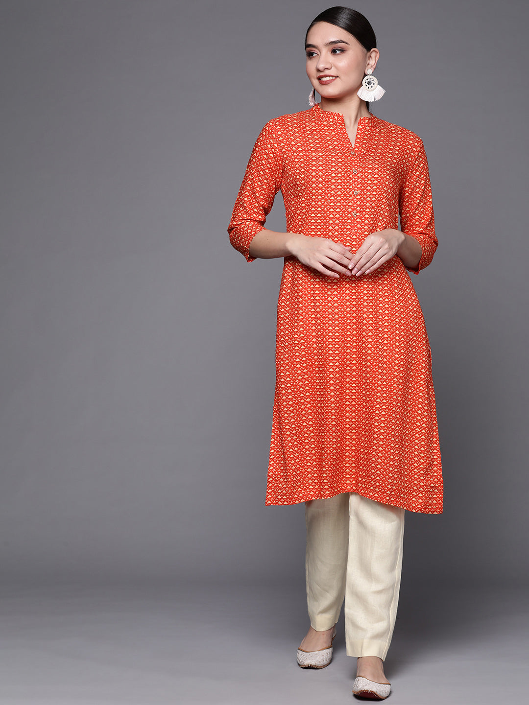 Biba Women Assorted Geometric Printed Kurta - Swadesiicart
