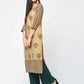 Aniyah Cotton Block Printed Beige Straight Kurta (AN-126K) - Swadesiicart