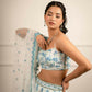 Jyoti Fashion Premium Sky Blue Faux Georgette 3MM Sequins with Thread & Jari Embroidery Lehenga Choli with Dupatta | Swadesiicart
