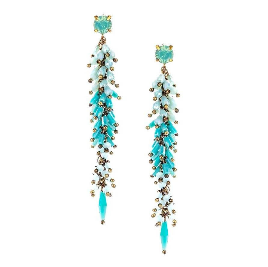 Bling Accessories Handmade Crystallized Long Earrings | Swadesiicart