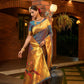 Jyoti Fashion Women's Teal Paithani Silk Zari Woven Saree with Blouse | Swadesiicart