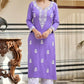 The52 Lavender Women's Gorgeous Chikankari work Pure Rayon Fabric Straight Kurta, Pant Set - Swadesiicart