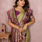 Aastha Fashion Mehndi Kalamkari Silk Weaving Saree
