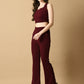 Myshka Women's Magenta Solid Top With Trousers - Swadesiicart