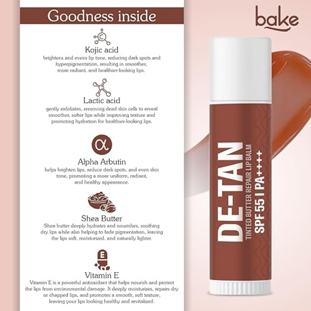 Bake De-Tan Tinted Butter Lip Balm SPF 55PA++++ | Swadesiicart