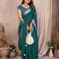 Anaita Green Weaving Linen Cotton Saree With Blouse