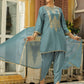 Janasya Light Blue Silk Blend Solid Kurta,Bottom & Dupatta | Swadesiicart