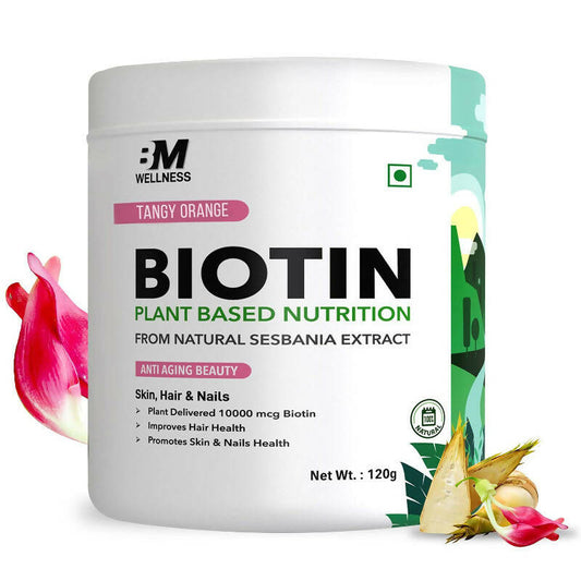 BM Wellness Plant Based Biotin 10000+ Mcg - Tangy Orange | Swadesiicart