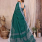 Anaita Green Weaving Linen Cotton Saree With Blouse
