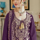 Anaita Purple Vichitra Simar With Embroidery Coding Sequence Stitched Salwar Suit