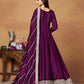 Anaita Wine Embroidered Art Silk Anarkali Suit