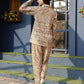 Orange & Green Rayon Paisley & Floral Printed Top with Matching Bottom - Eesha - Swadesiicart