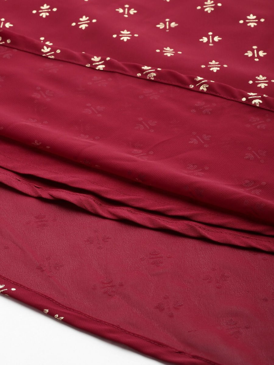 Ahalyaa Women's Traditional wear Ethnic Dress - Maroon | Swadesiicart