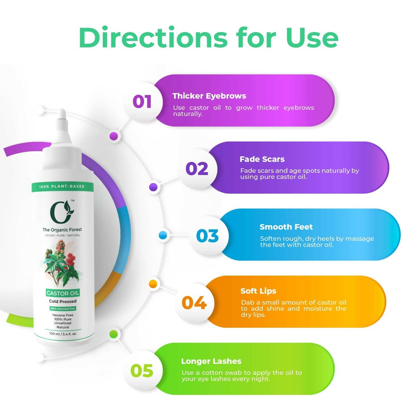 The Organic Forest Castor Oil - Cold Pressed - Swadesiicart