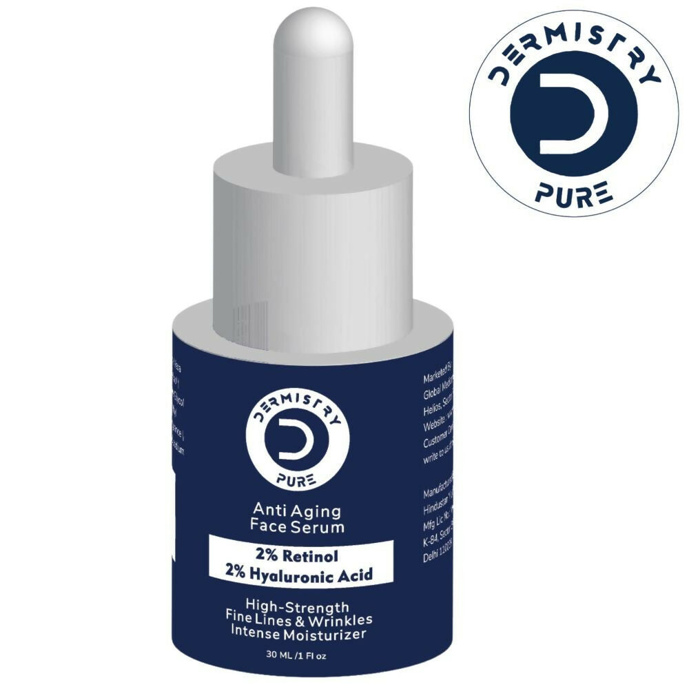 Dermistry Pure 2% Retinol 2% Hyaluronic Acid Anti Aging Moisturizer Fine Lines Wrinkles Face Serum - Swadesiicart