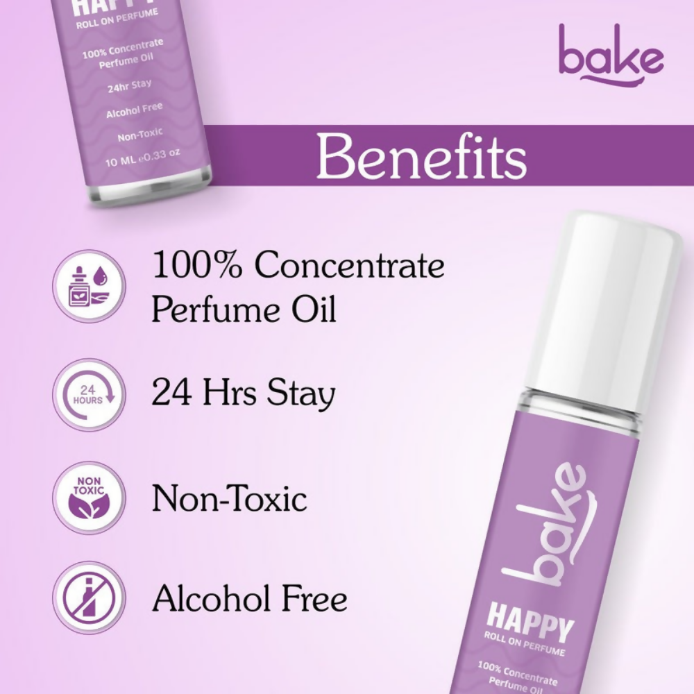 Bake Happy 100% Concentrated Perfume Oil Roll on Fragrance For Men & Women - Black Currant | Swadesiicart