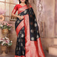 Joban Fashion Black Banarasi Soft Silk Woven Saree | Swadesiicart