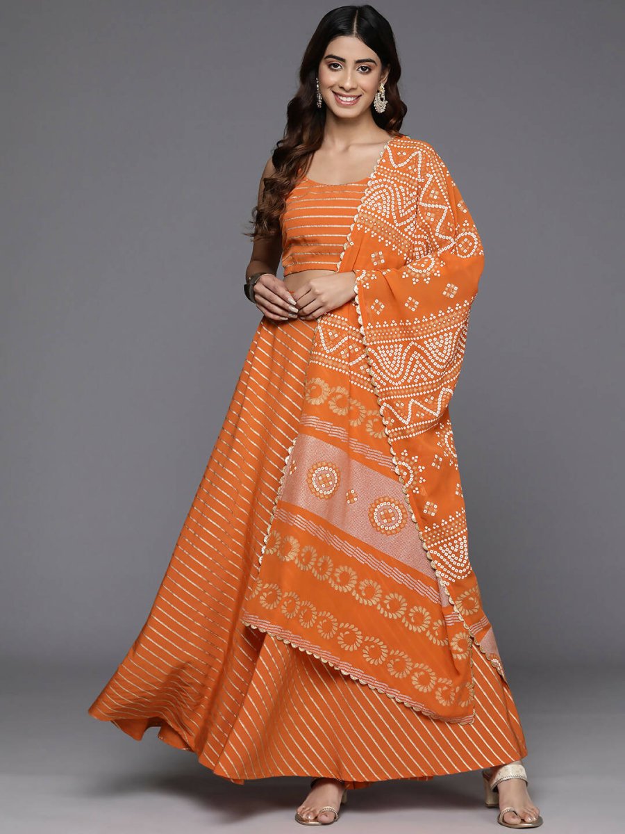 Ahalyaa women's wear Traditional wear lehenga choli - Orange | Swadesiicart