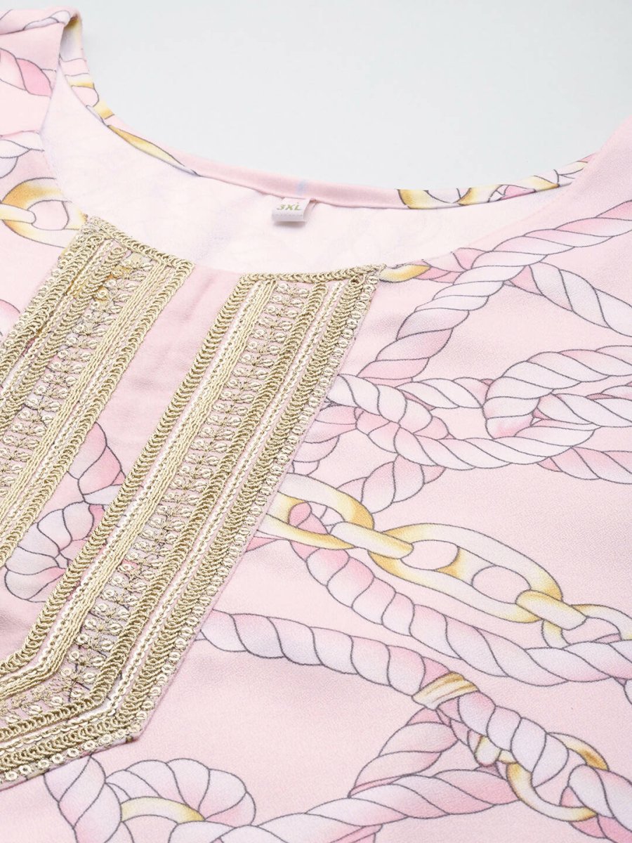 Ahalyaa Women's Traditional Wear Co-ords - Pink - Swadesiicart