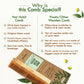 Nat Habit Kacchi Neem Wooden Comb - Soaked In 13 Herbs, Neem & Sesame Oil For Multi-Actions - Swadesiicart