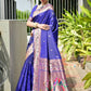 Vishnu Weaves Women's Royal Paithani Silk Zari Woven Saree with Blouse - Swadesiicart