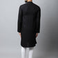 Even Apparels Black Color Linen Linen Men's Kurta With Side Placket (LN761) | Swadesiicart