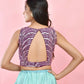 Amodini Designer Studio Voilet Sequined Pearl Sleeveless Padded Blouse