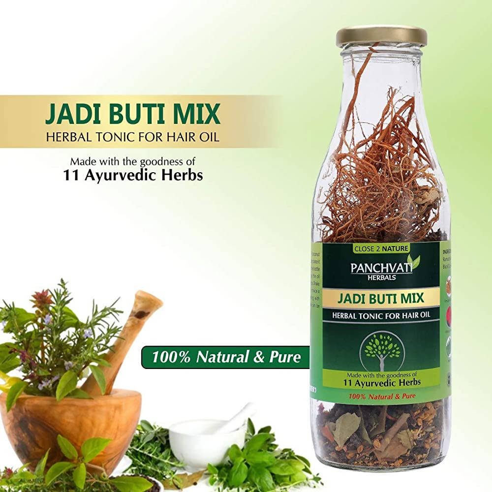 Panchvati Herbals Jadi Buti Mix Herbal Tonic For Hair Oil - Swadesiicart