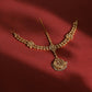 Gold-Polished White Kundan-Studded Pearl Beaded Matha Patti - Ruby Raang | Swadesiicart