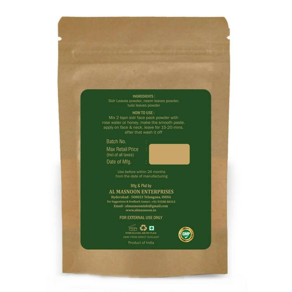 Al Masnoon Sidr Face Pack with Neem & Tulsi - Swadesiicart