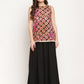 Ahalyaa Women's Black Crepe Digital Shibori Print Top Palazzo Set | Swadesiicart