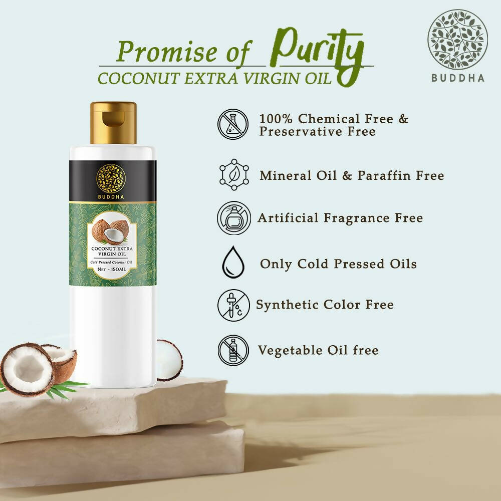 Buddha Natural Cold Pressed Virgin Coconut Oil - For Skin, Hair And Baby Care Hair Oil - Swadesiicart