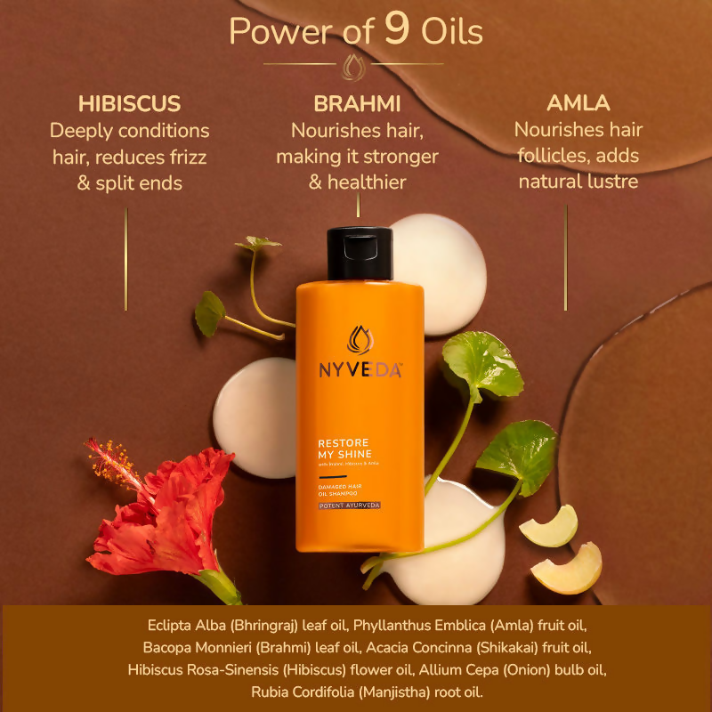 Nyveda Restore My Shine Damaged Hair Oil Shampoo | Swadesiicart