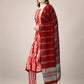 Jyoti Fashion Women's Orange Rayon Print with Embroidery & Fancy Lace Work Kurta with Trouser & Dupatta | Swadesiicart