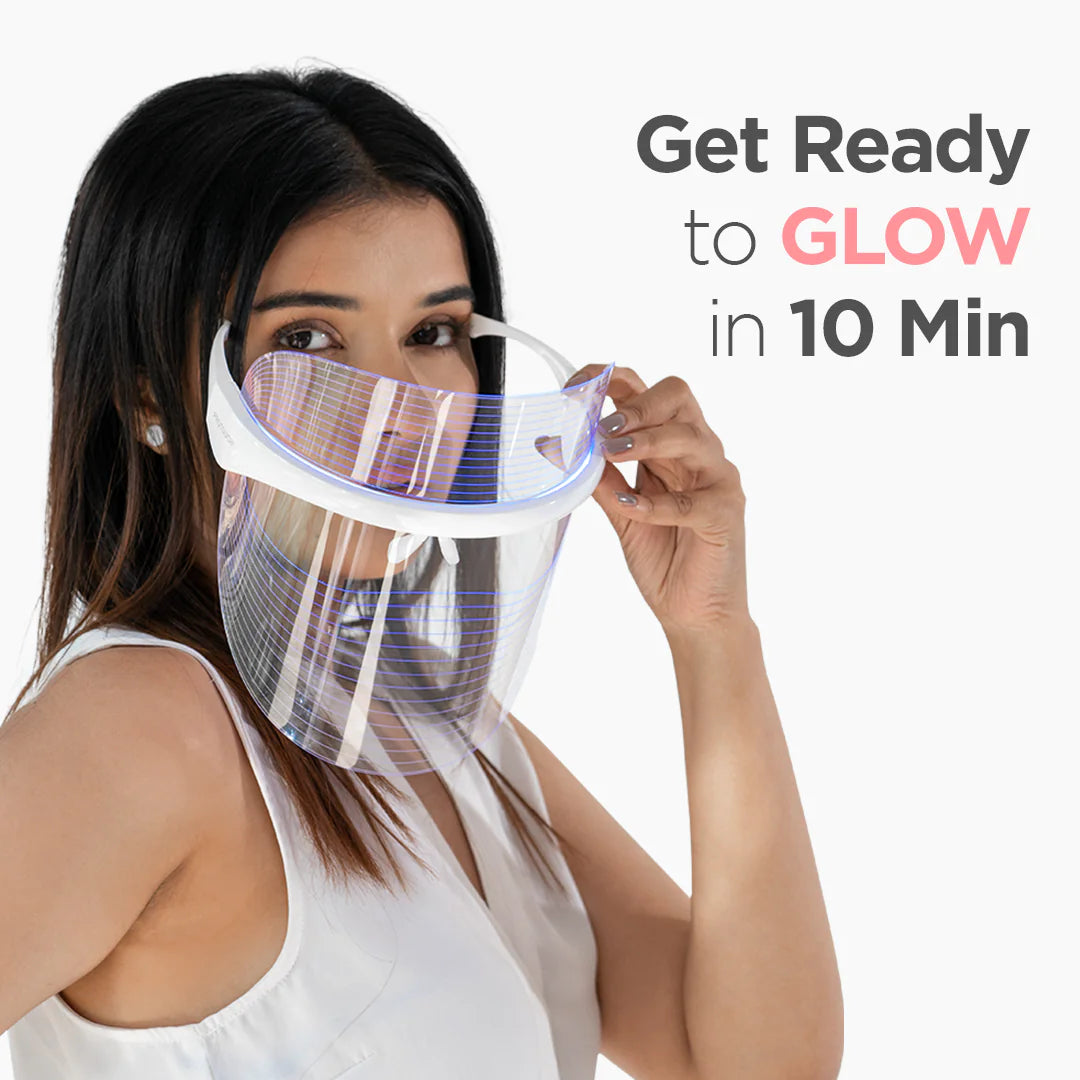 PROTOUCH 3-in-1 LED Face Mask – Anti-Aging, Acne & Skin Rejuvenation Light Therapy Mask for Glowing Skin | Swadesiicart